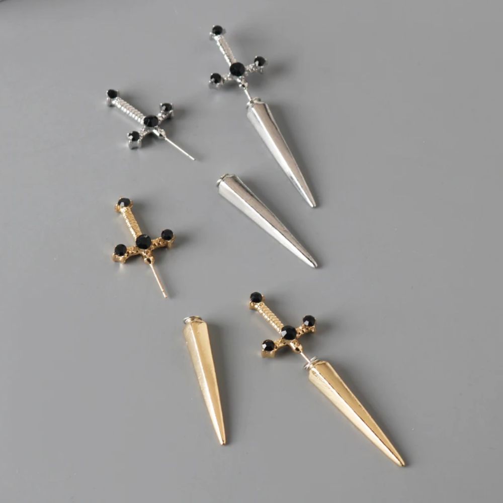 GOTHIC SWORD EARRINGS (PAIR)